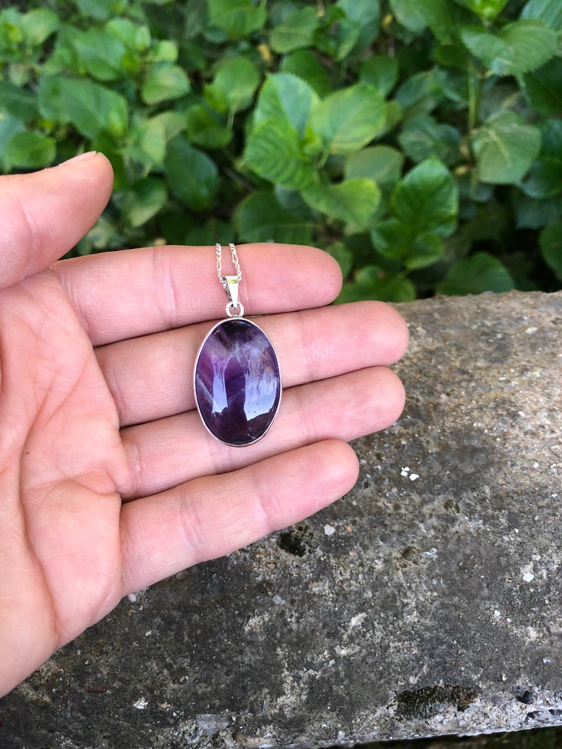 Amethyst Necklace Pendant Handmade /& Silver