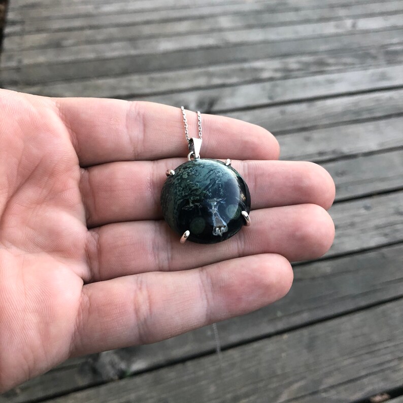Jasper Necklace Completly Handmade /& Silver Lemur Figure Jasper Pendant