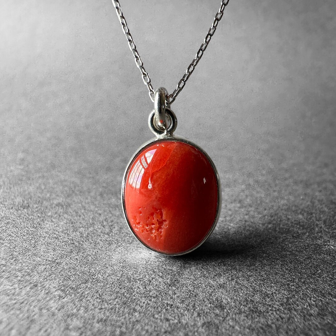 Natural 7 Ct Red Italian Coral Silver Necklace Genuine Red Coral natural-7-ct-red-italian-coral-silver-necklace-genuine-red-coral