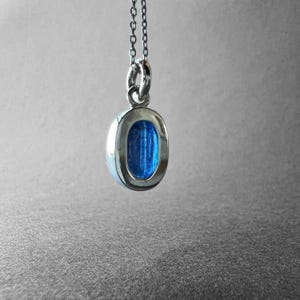 Natural Rare Sapphire Blue Kyanite Stone Silver Pendant Necklace, One-of-a-Kind pieces from atelier TurkuazNaturalStones image 5