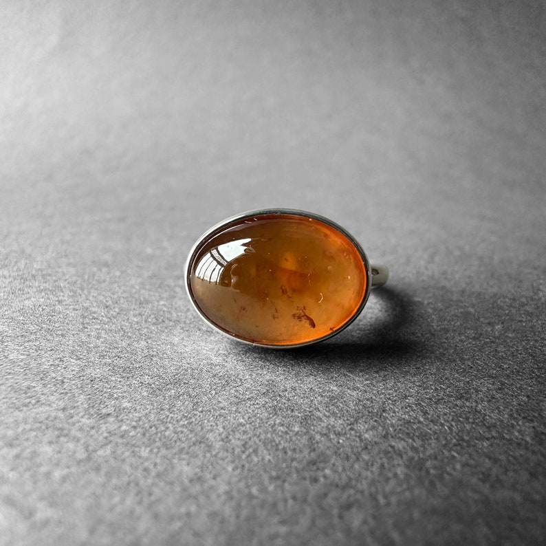Natural Spessartine Garnet Ring, Spessartite Garnet Ring, Orange Garnet Ring