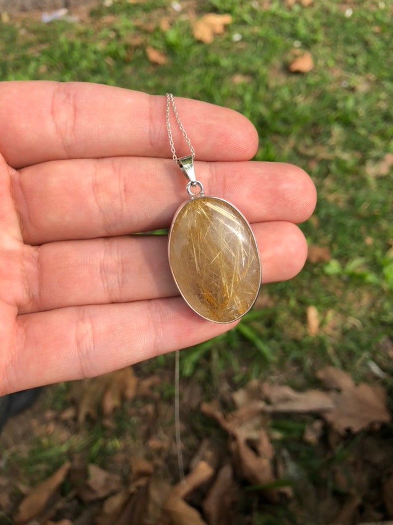 Handmade /& Silver Golden Rutillated Quartz