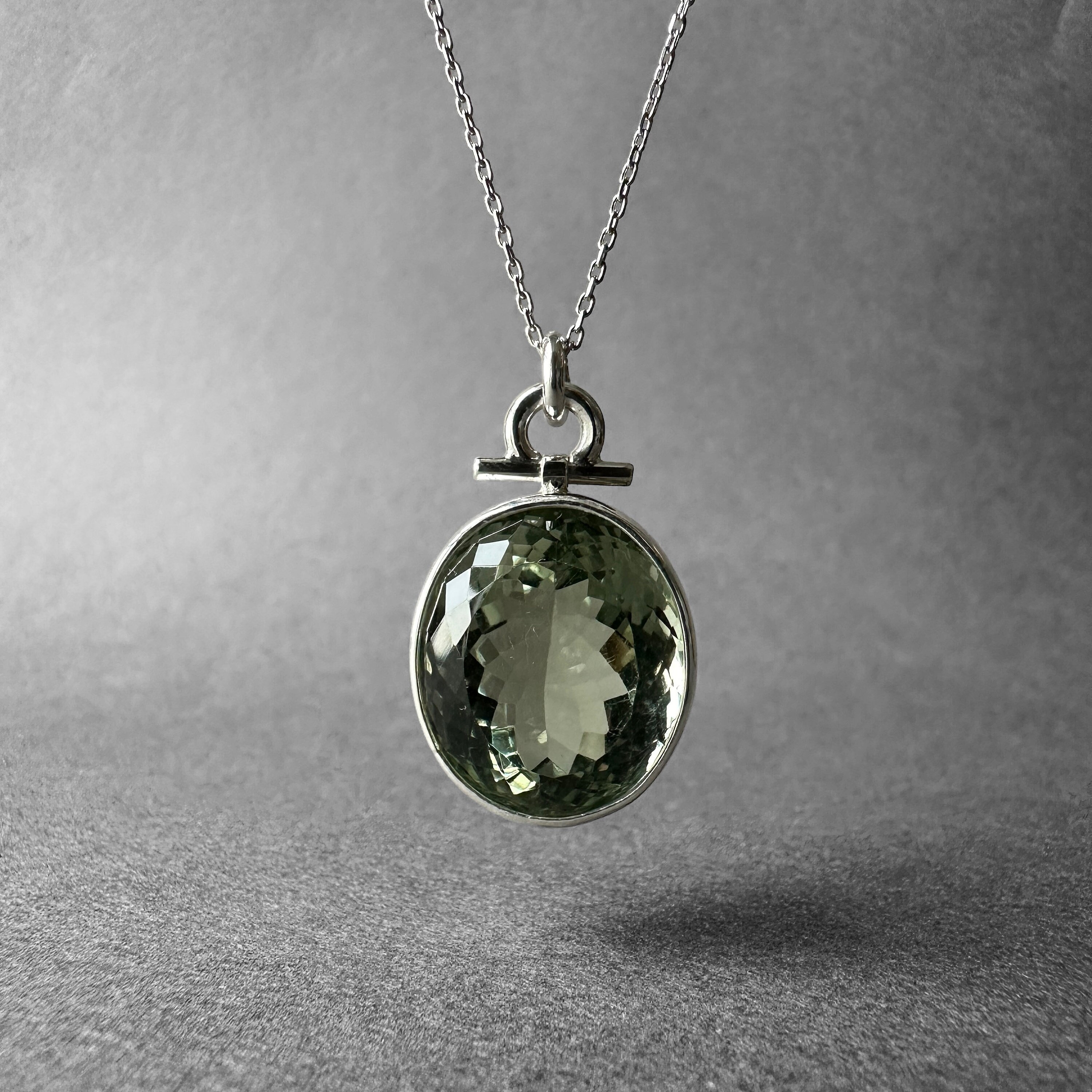 Ciondolo in Argento 925 con Ametista Verde prasiolite da 15