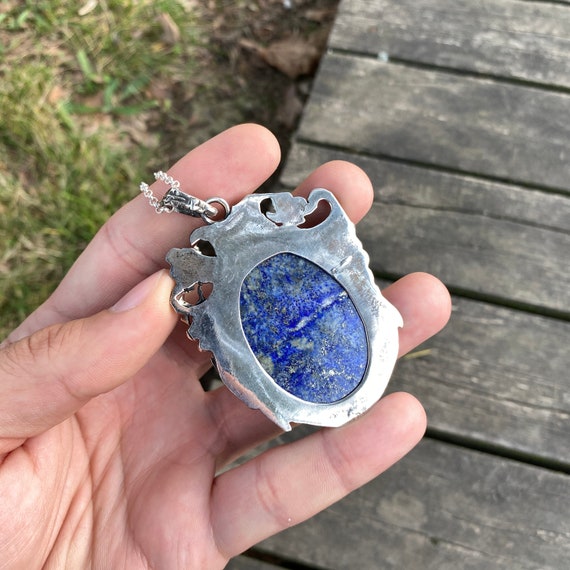 vintage silver925×lapis lazuli 等　セット White Mother of Pearl and Lapis Lazuli Pendant