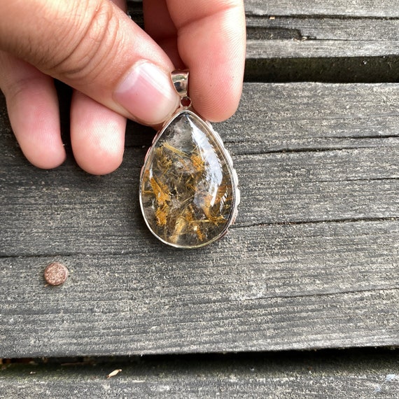 Golden rutilated quartz on sale necklace