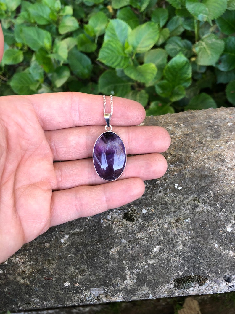Amethyst Necklace Pendant Handmade /& Silver
