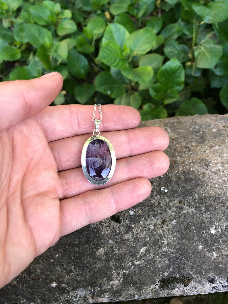 Amethyst Necklace Pendant Handmade /& Silver