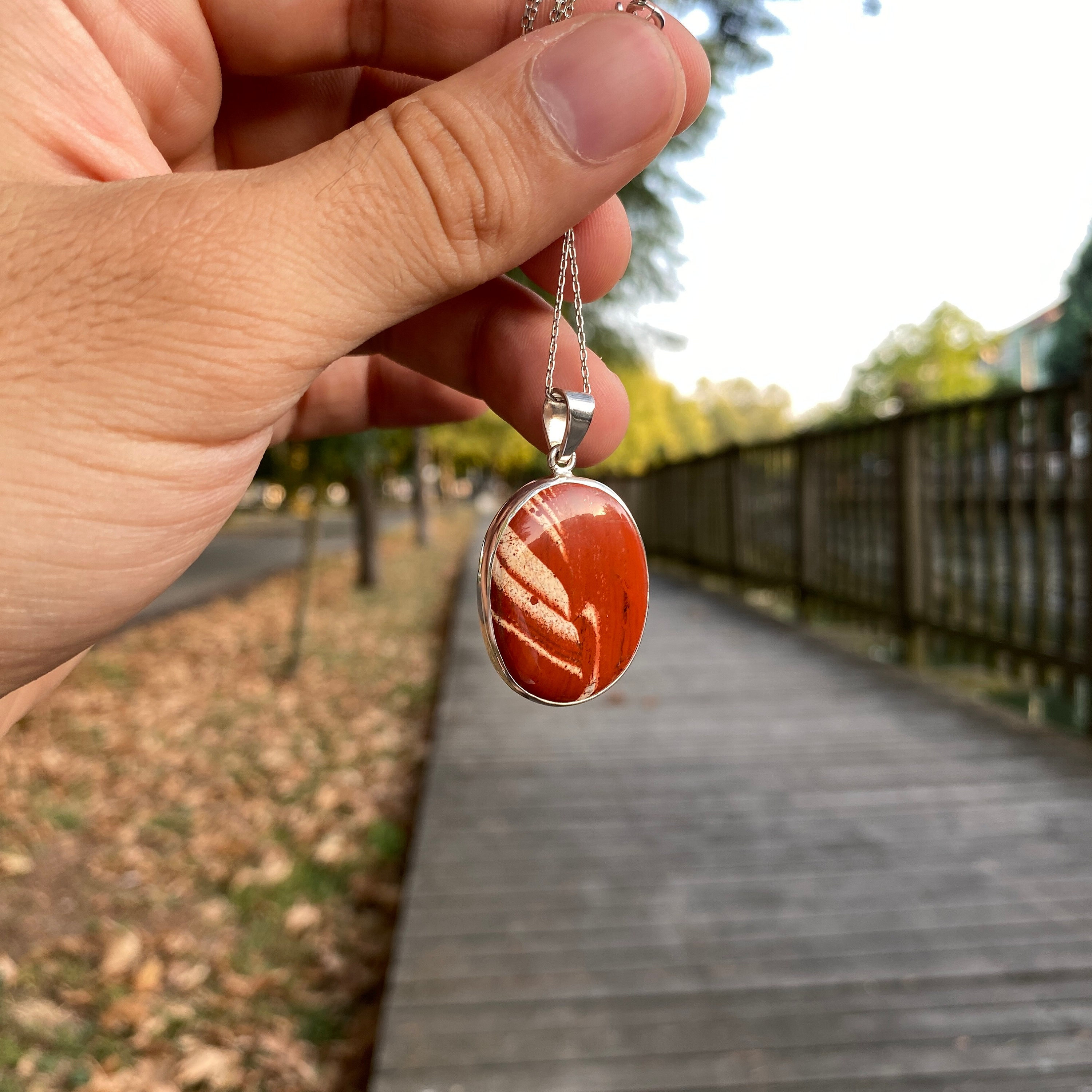 Red Jasper Necklace – Spiral Wrap – A Time for Karma