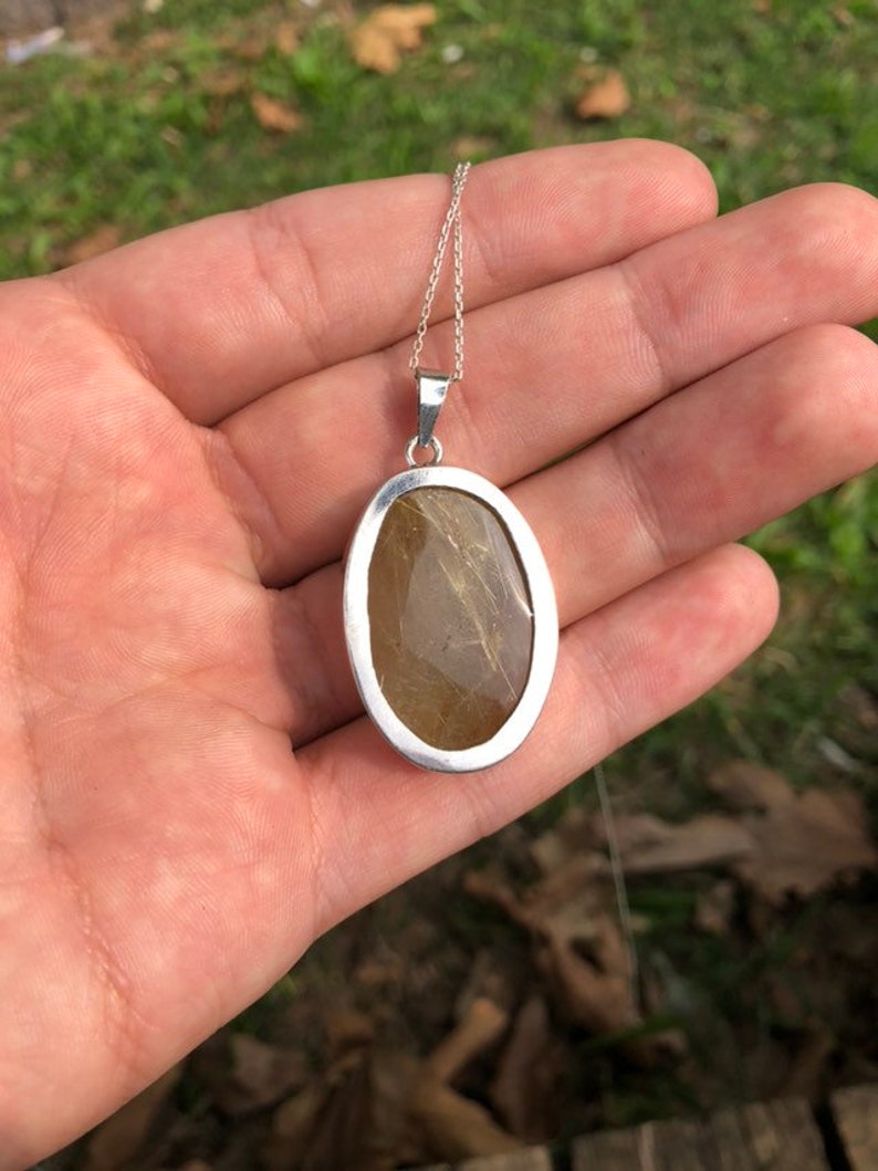 Handmade /& Silver Golden Rutillated Quartz