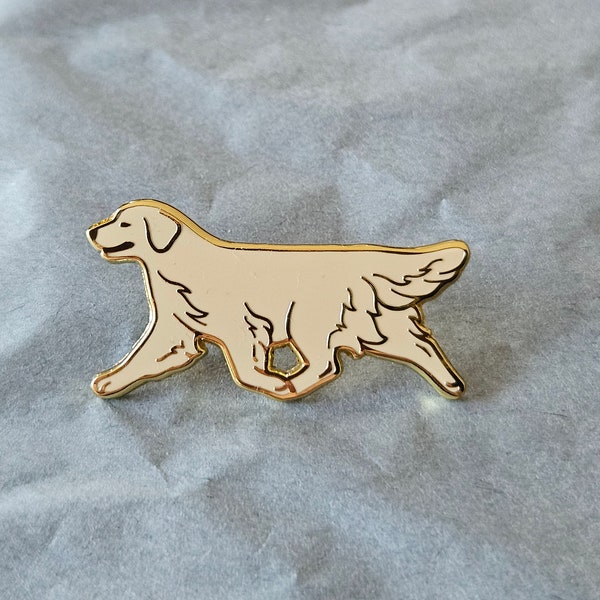 Badge en émail pour chien Golden Retriever - Cadeau pour amateur de Golden Retriever | Épingles d'ascendance par Keilidh Bradley