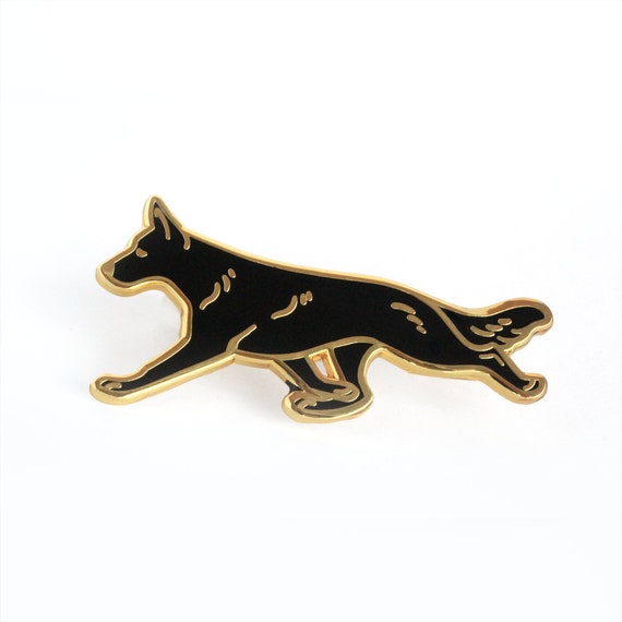 Black German Shepherd Dog Enamel Pin