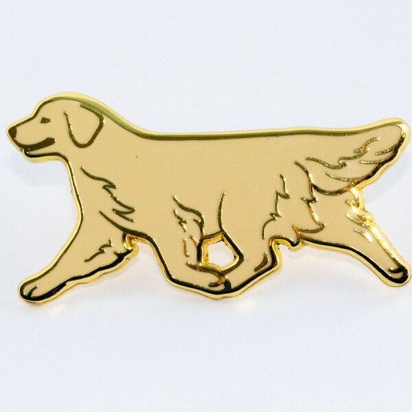 Golden Retriever Hund Emaille Pin Abzeichen – Geschenk für Golden Retriever Liebhaber | Stammbaum-Pins von Keilidh Bradley