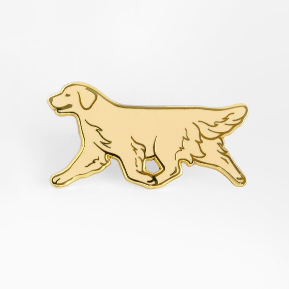 Golden Retriever Pin - hard enamel badge, gifts for dog owners