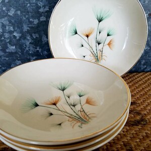 4 Crooksville Dandelion Flower Berry Bowls, Set of 4 Bowls 5 1/4&quot;, Great Mid Century Style