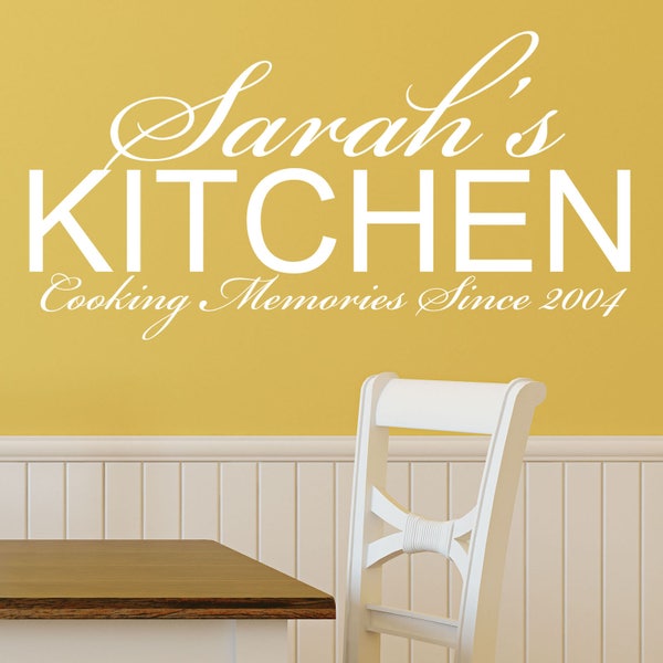 Personalised Kitchen Wall Sticker Cooking Memories Vinyl Decal Transfer Dining Room Cafe Name