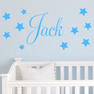 Personalised Wall Sticker Star Name Vinyl Decal Boys Teen Bedroom Transfer Child Baby Nursery Kids Children's Room
