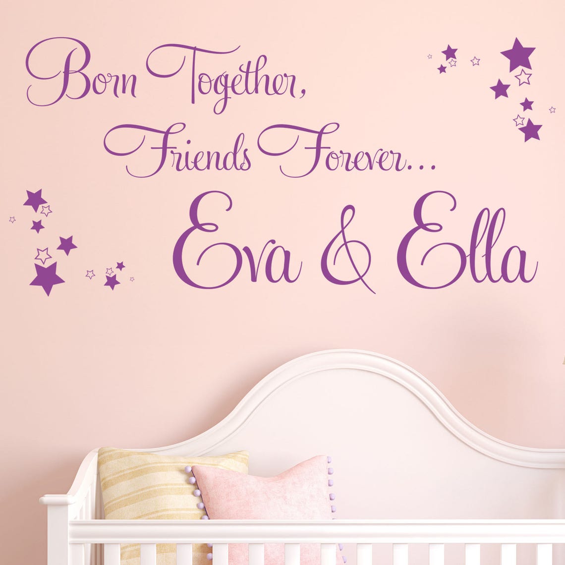 Personalised Wall Sticker Twins Bedroom Vinyl Decal Transfer Etsy Italia