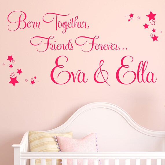 personalised wall sticker twins bedroom vinyl decal transfer | etsy