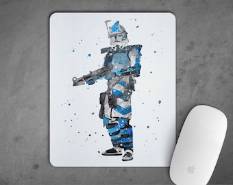 Star Wars Clone Trooper Lieutenant Pad Watercolor Mousepad starwars Mouse Pad Art Print Decor gift mouse mat