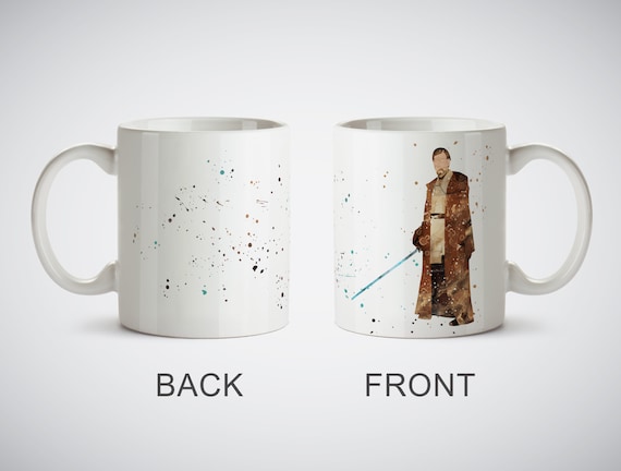 Obi-Wan Kenobi Star Wars Mug Acquerello Starwars Art Print tazza Caffè Tè  Cucina Decor 11 oz Tazza bianca