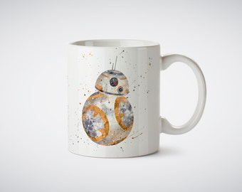 BB-8 Star Wars aquarelle Art Print tasse café thé 11 oz tasse blanche tasse en céramique cuisine Decor photo nouveau droïde la force se réveille