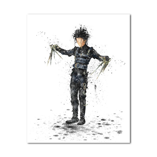 Edward Scissorhands Picture Digital Download Painting Art Poster Wall Room Decor Home Art Decor Instant Download Digital Image File