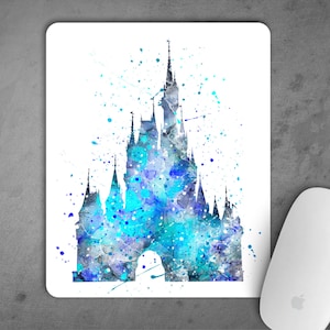 Castle Cinderella&#39;s Castle Mousepad Watercolor Mouse Pad Art Print Decor express delivery option gift Nursery Art mouse mat
