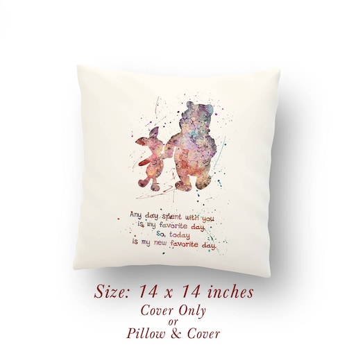 Winniethepooh and Piglet Quote Watercolor Pillow Cover or Etsy
