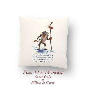 The Lion King Rafiki Quote Watercolor Pillow Cover or Cushion Size: 14" x 14"