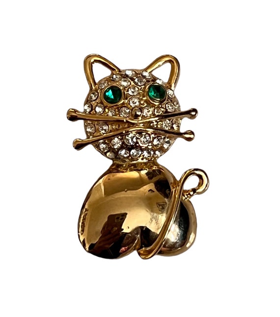 Vintage Mini Cat Pin Gold Tone