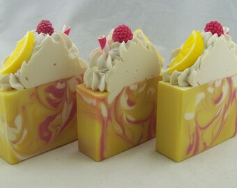 Raspberry Lemonade Soap, Fruity Soap, Cold process Soap, Handmade Soap