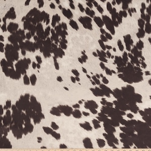 Udder Madness Milk Brown | Faux Cowhide Hair on Hide Velvety Fabric | Home Decor Upholstery By the Yard
