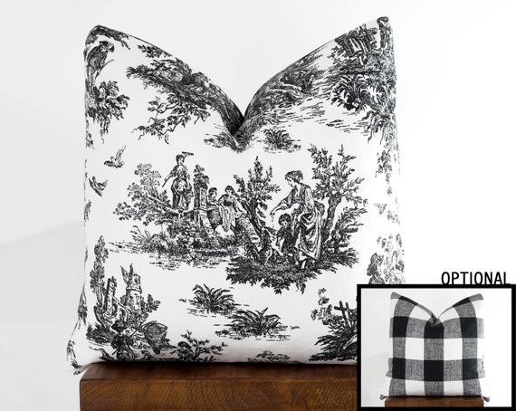 Black and white buffalo plaid pillow covers sale