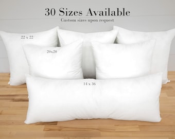 Pillow Insert with Down Alternative Cluster Fiber Fill, Adjustable with Zipper, Custom Sizes Available
