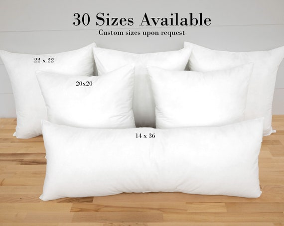 ALL SIZE Pillow Inserts Soft Microfiber Throw Pillow Form Fill Stuffing  16X16 18X18 20X20 22X22 24X24 26X26 28X28 Made in USA 