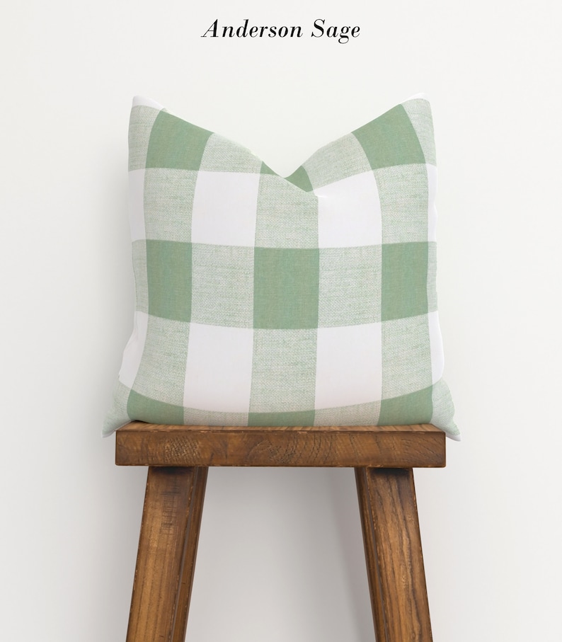 buffalo plaid green pillow cover