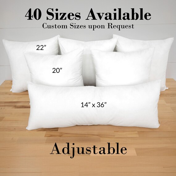 Pillow insert sizes hot sale