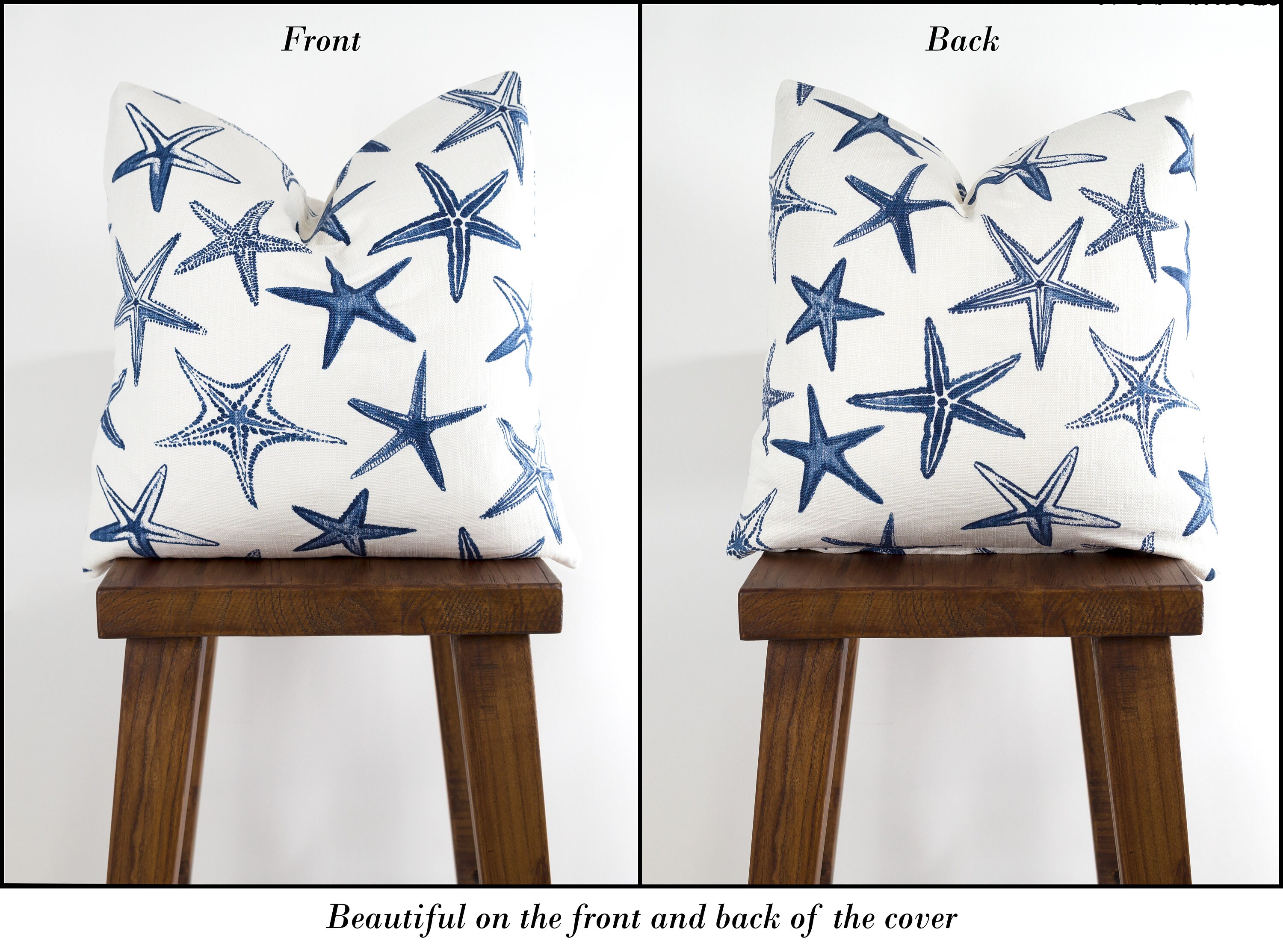 Starfish Pillow Cover in Vista Luxe Linen Nautical Sea Etsy
