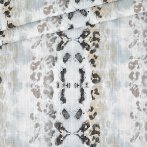 Contemporary Animal Print Striped Fabric, Premier Prints Mali Mineral Blue Cotton Canvas | Home Decor Fabric By the Yard