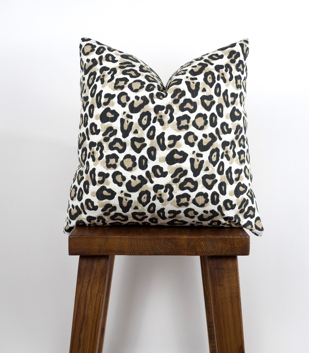 Leopard Print Pillow in Black and Tan Safari Animal Print Home Decor, Dayo Gobi Pillow Cover