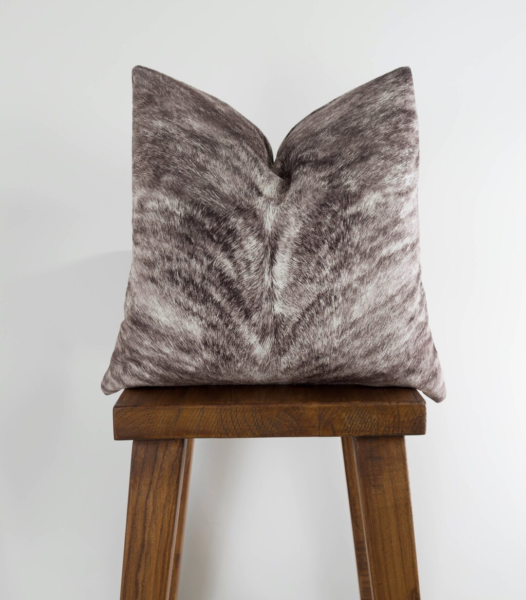 Brazilian Faux Cowhide Throw Pillow Cover Brindle Cow Print Vegan Hide