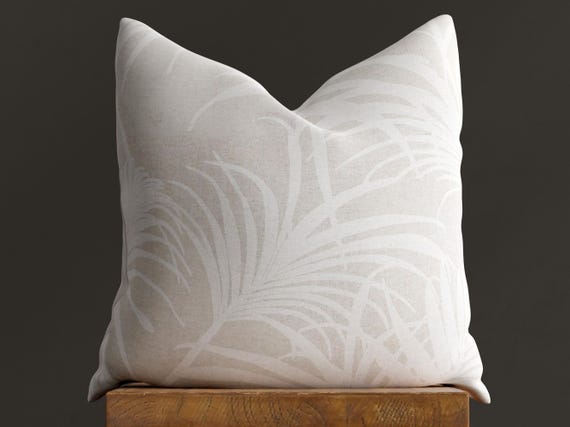 Palm Tree Linen Pillow Cover - Durable Zippered Design, Dual-Sided, Choose Your Size