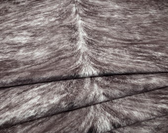 Brindle Faux Cowhide | Brazilian Printed Hair on Hide Velvety Fabric | Home Decor Upholstery By the Yard