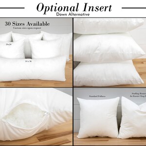 optional down-alternative insert with zipper so firmness is adjustable
