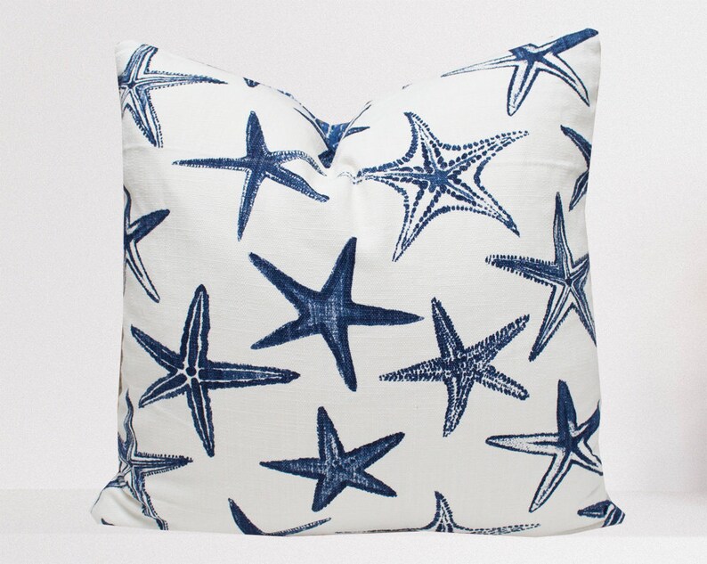Starfish Pillow Cover Starfish Vista Luxe Linen Nautical Etsy