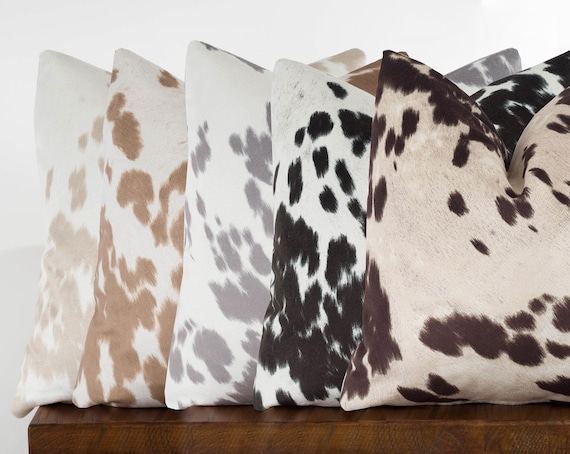 18 X 18 Beige Animal Print Cowhide Throw Pillow 18 X 18 Beige Animal Print Cowhide Throw Pillow