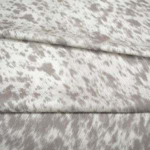 Salt & Pepper Faux Cowhide Grey | Faux Cowhide Hair on Hide Velvety Fabric | Home Decor Upholstery By the Yard