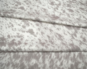 Salt & Pepper Faux Cowhide Grey | Faux Cowhide Hair on Hide Velvety Fabric | Home Decor Upholstery By the Yard