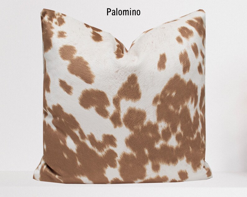 Cowhide Pillow Covers Faux Cowhide Domino Black Beige Etsy