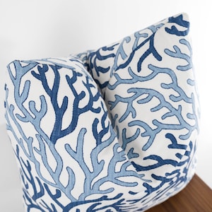 top view of coral reef nautical pillow cover